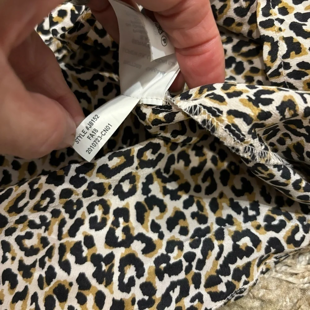 J Crew Size 8 Silk Button Shirt Cheetah Print Top